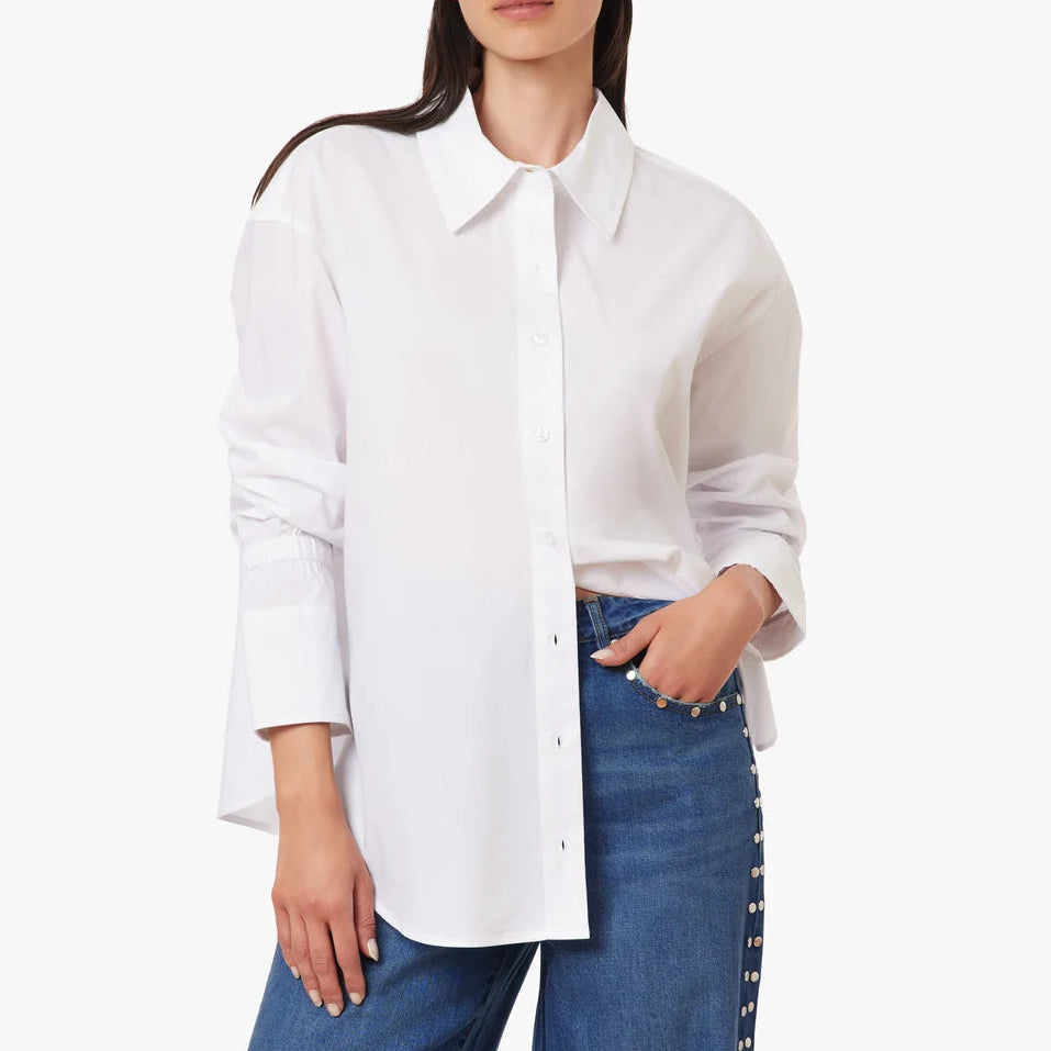 Cinched Cuff Poplin Shirt