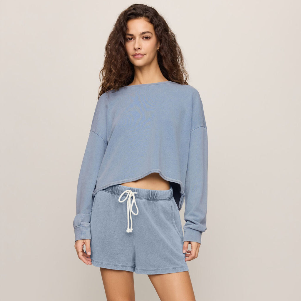 Circuit Knit Denim Sweatshirt