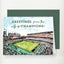 Greetings from the City of Champions greeting card featuring illustrated Philadelphia Eagles stadium with green field and pa…