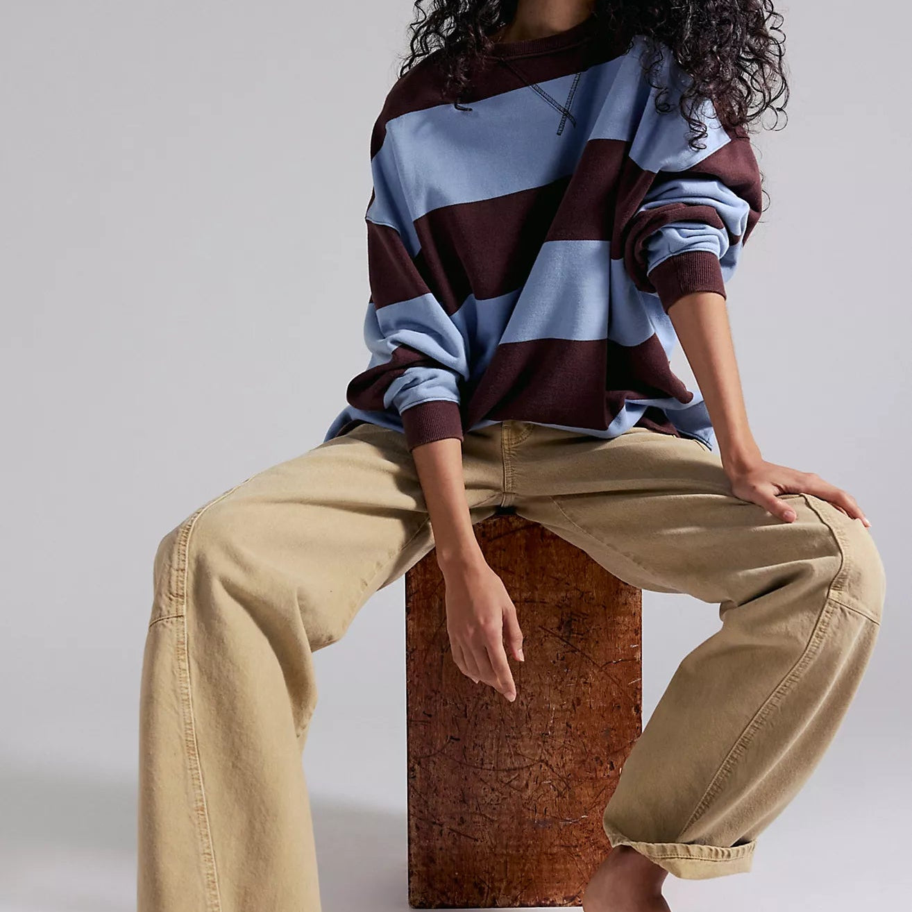Free People Classic Striped Oversized Crewneck Secondary image