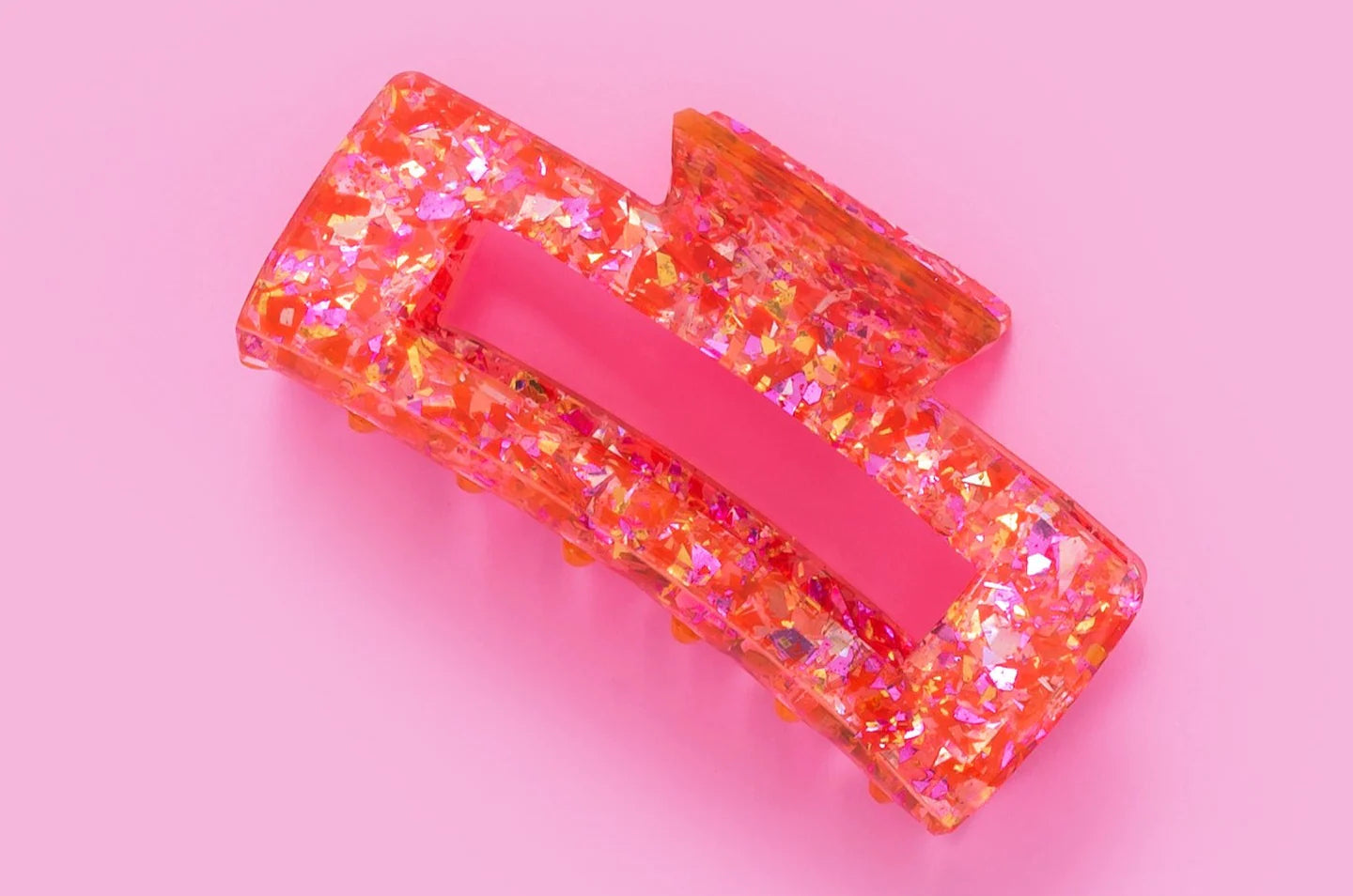 Red + Pink Confetti Claw Clip