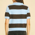 Color Block Collar Knit Sweater