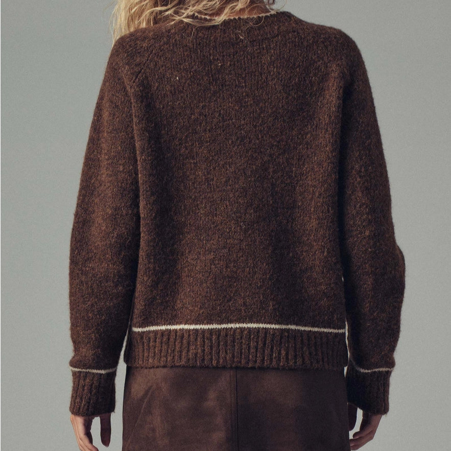 Contrast Trim Boho Knit Cardi