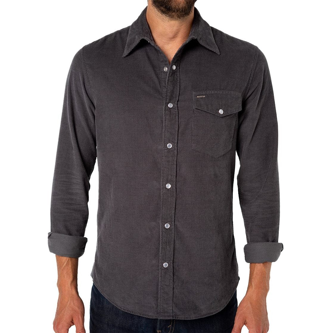 Corduroy Pearl Snap Button Down