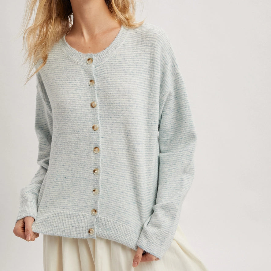 Striped Button Up Sweater
