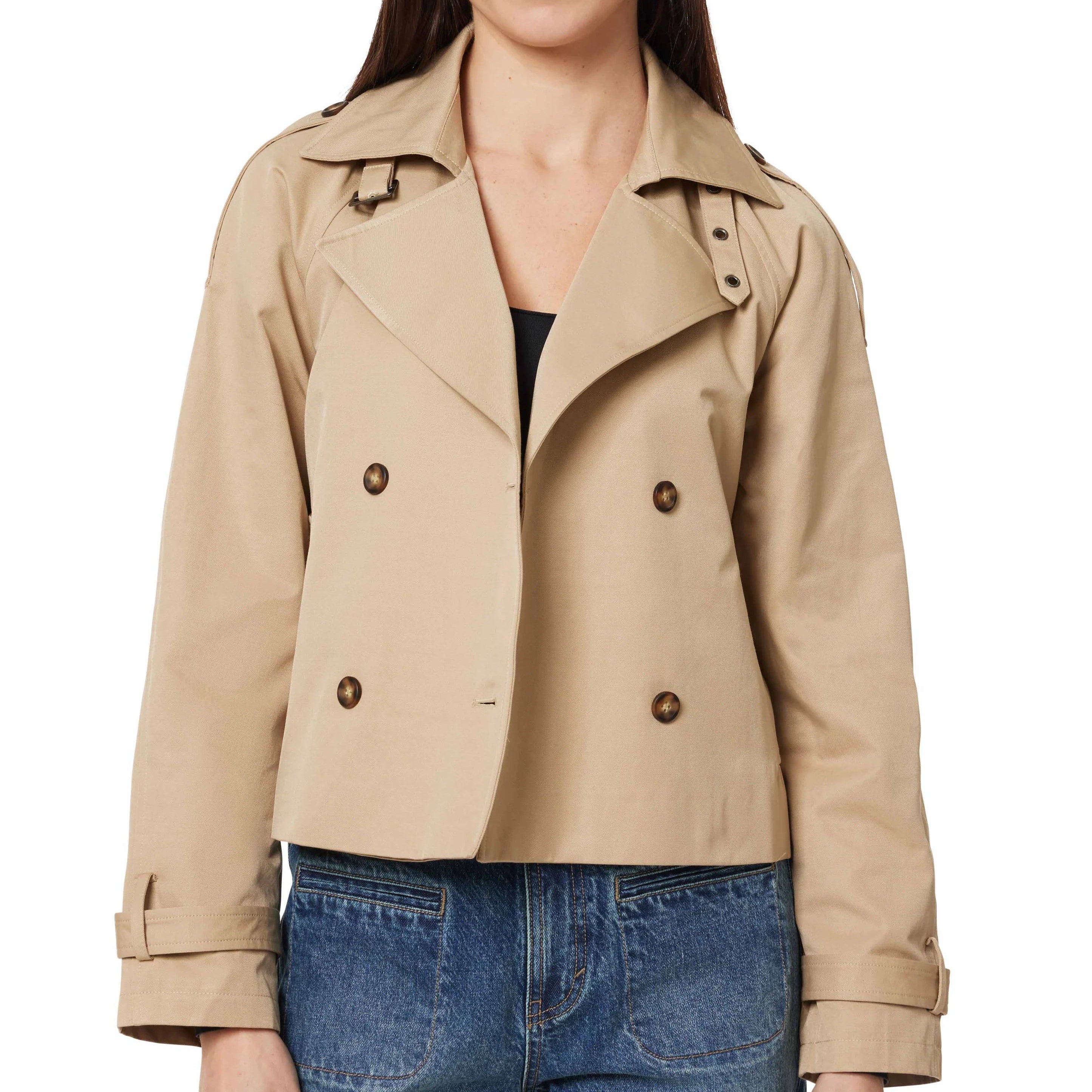 Cropped Belted Trench