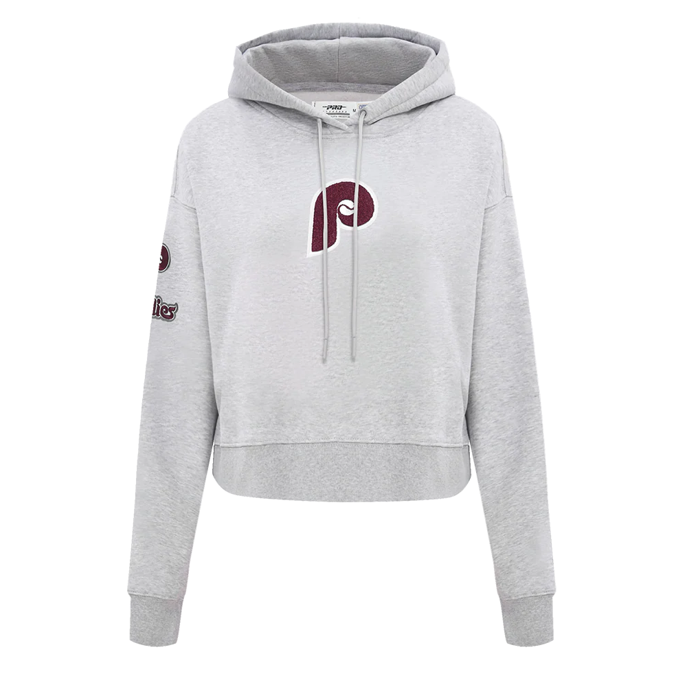 MLB Philadelphia Phillies Retro Classic Women's Cropped Pullover Hoodie