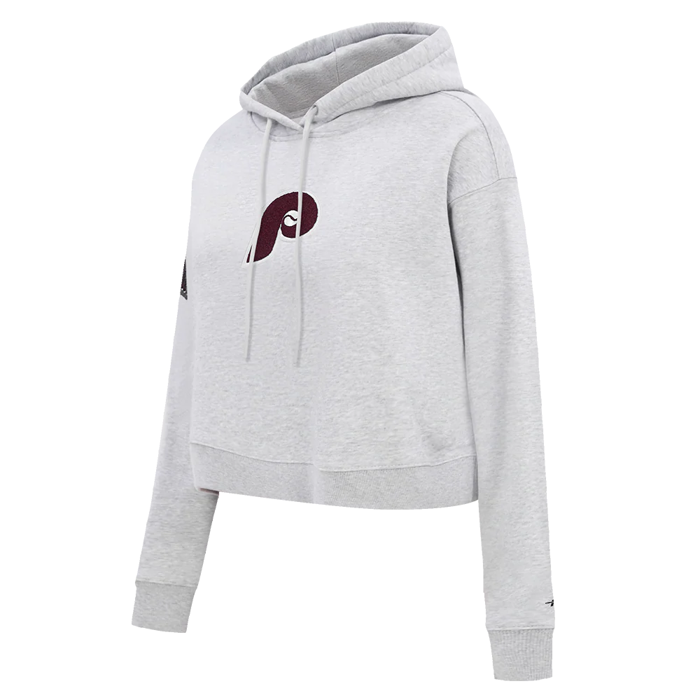 MLB Philadelphia Phillies Retro Classic Women's Cropped Pullover Hoodie