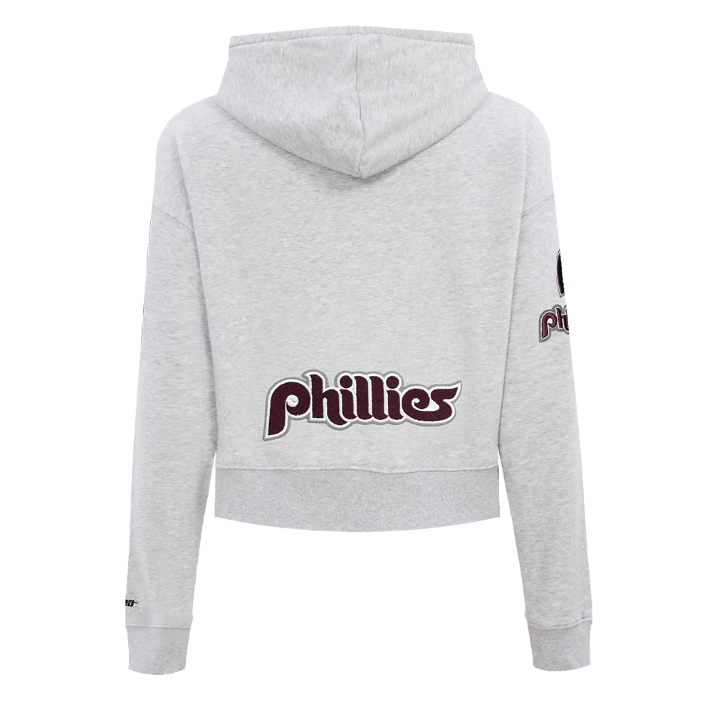 MLB Philadelphia Phillies Retro Classic Women's Cropped Pullover Hoodie
