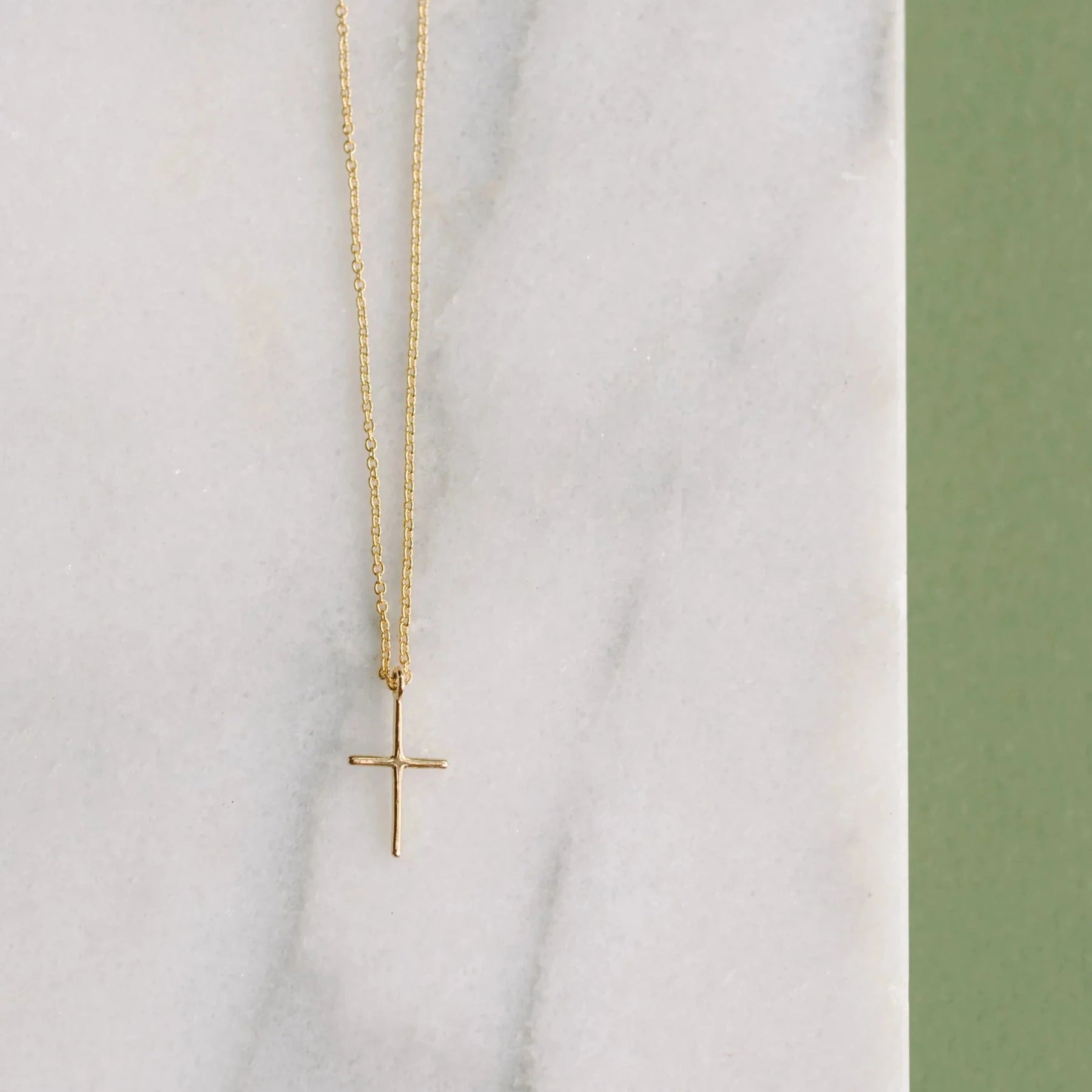 Gold Plated Cross Necklace 18"