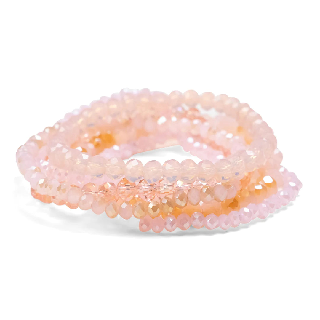 Crystal Frost Beaded Bracelet Set