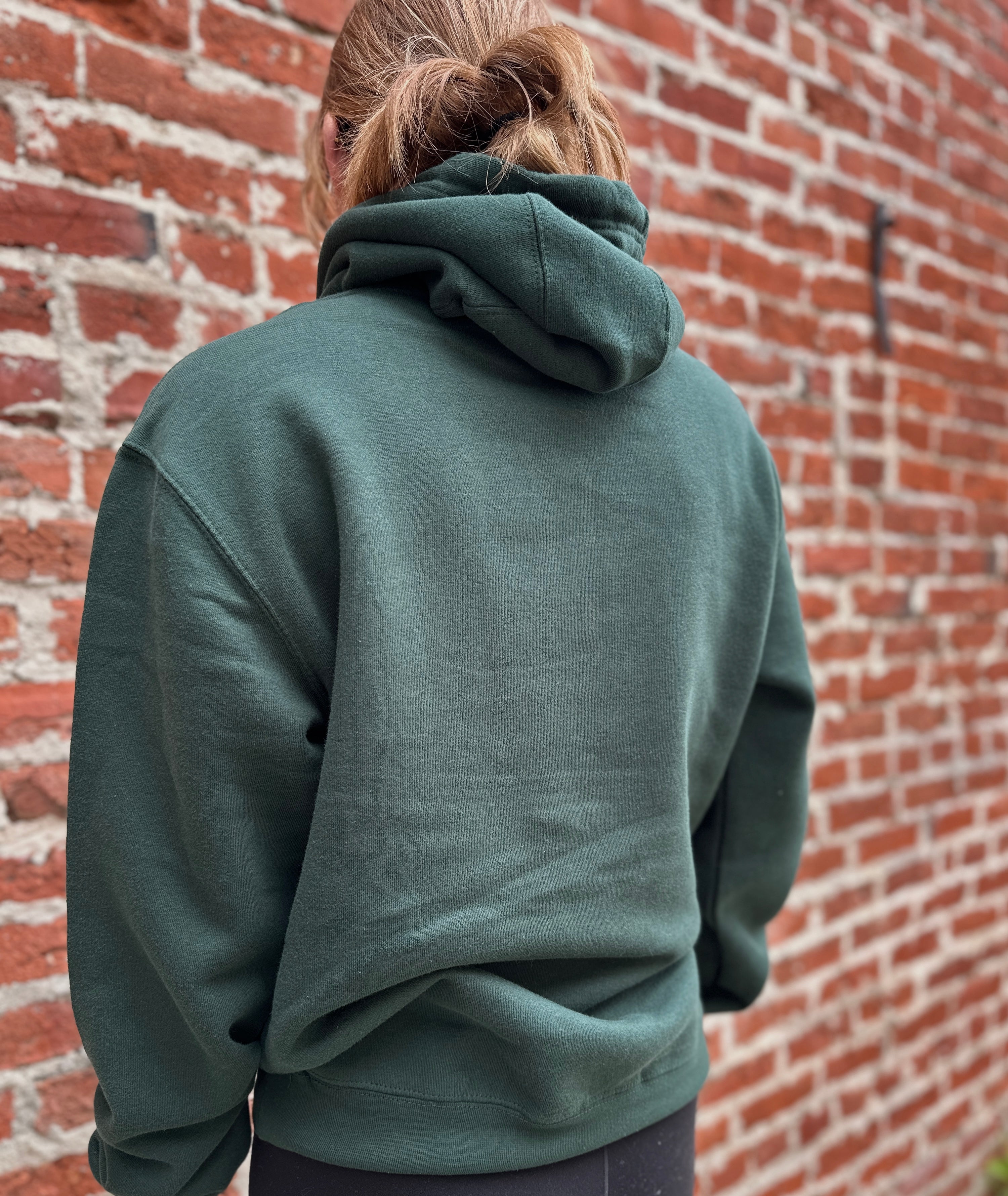 Dark Green Embroidered Birds Hoodie