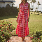 Darvy Checker Cileah Collared Maxi