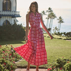 Darvy Checker Cileah Collared Maxi