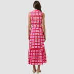 Darvy Checker Cileah Collared Maxi