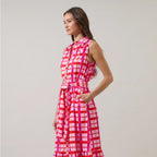 Darvy Checker Cileah Collared Maxi