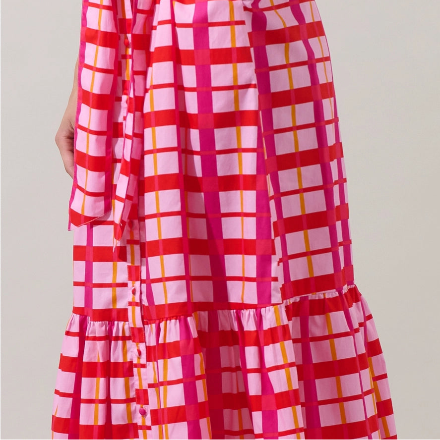 Darvy Checker Cileah Collared Maxi