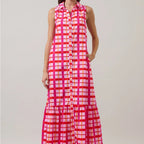 Darvy Checker Cileah Collared Maxi