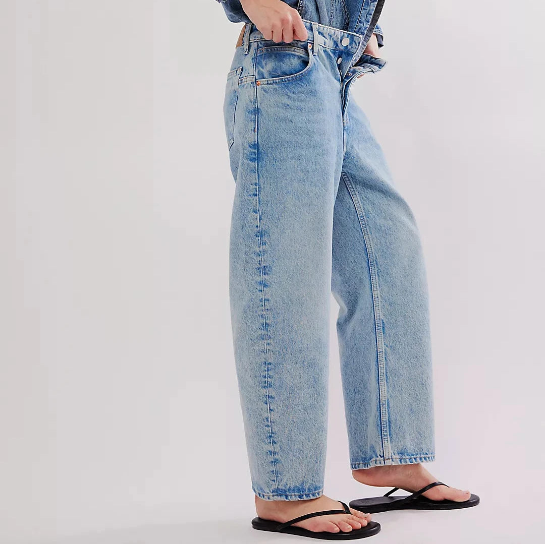 Free People Deep Trance Dropped BF Denim