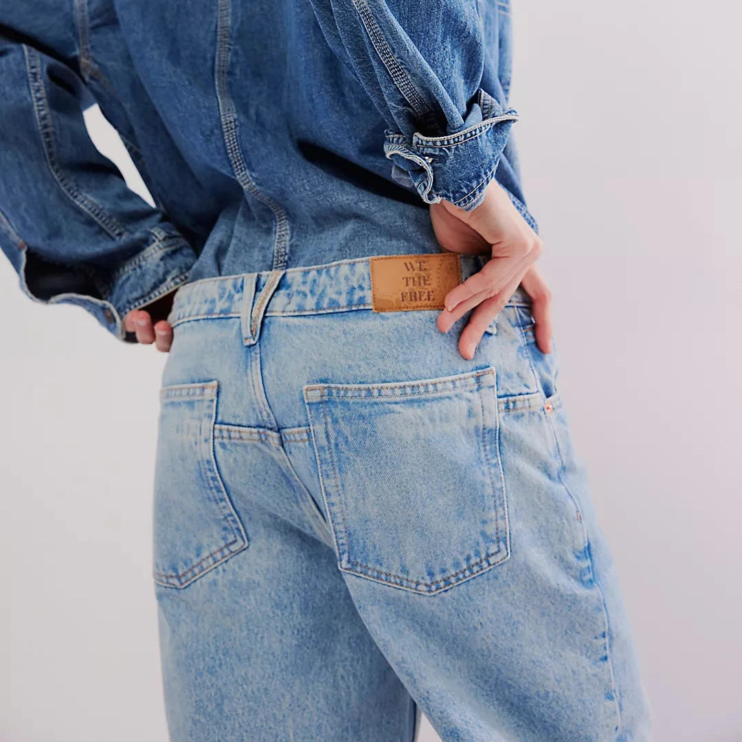 Free People Deep Trance Dropped BF Denim