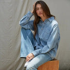 Chambray Woven Denim Button Down
