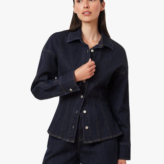 Long Sleeve Seamed Denim Shirt