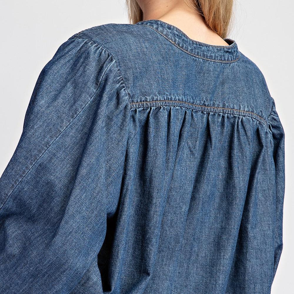 Mineral Washed Denim Button Down Shirt