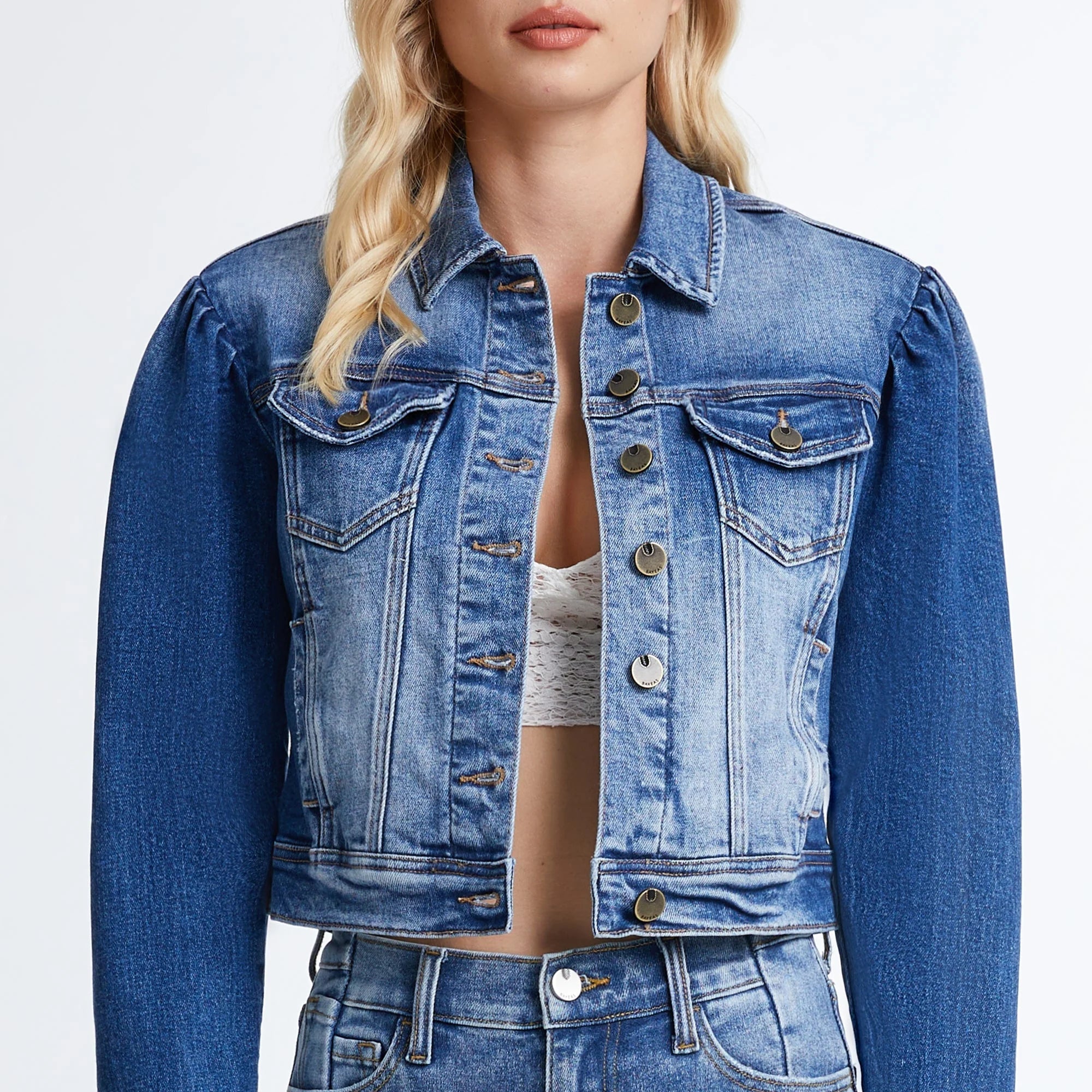 Puff Sleeve Denim Jacket