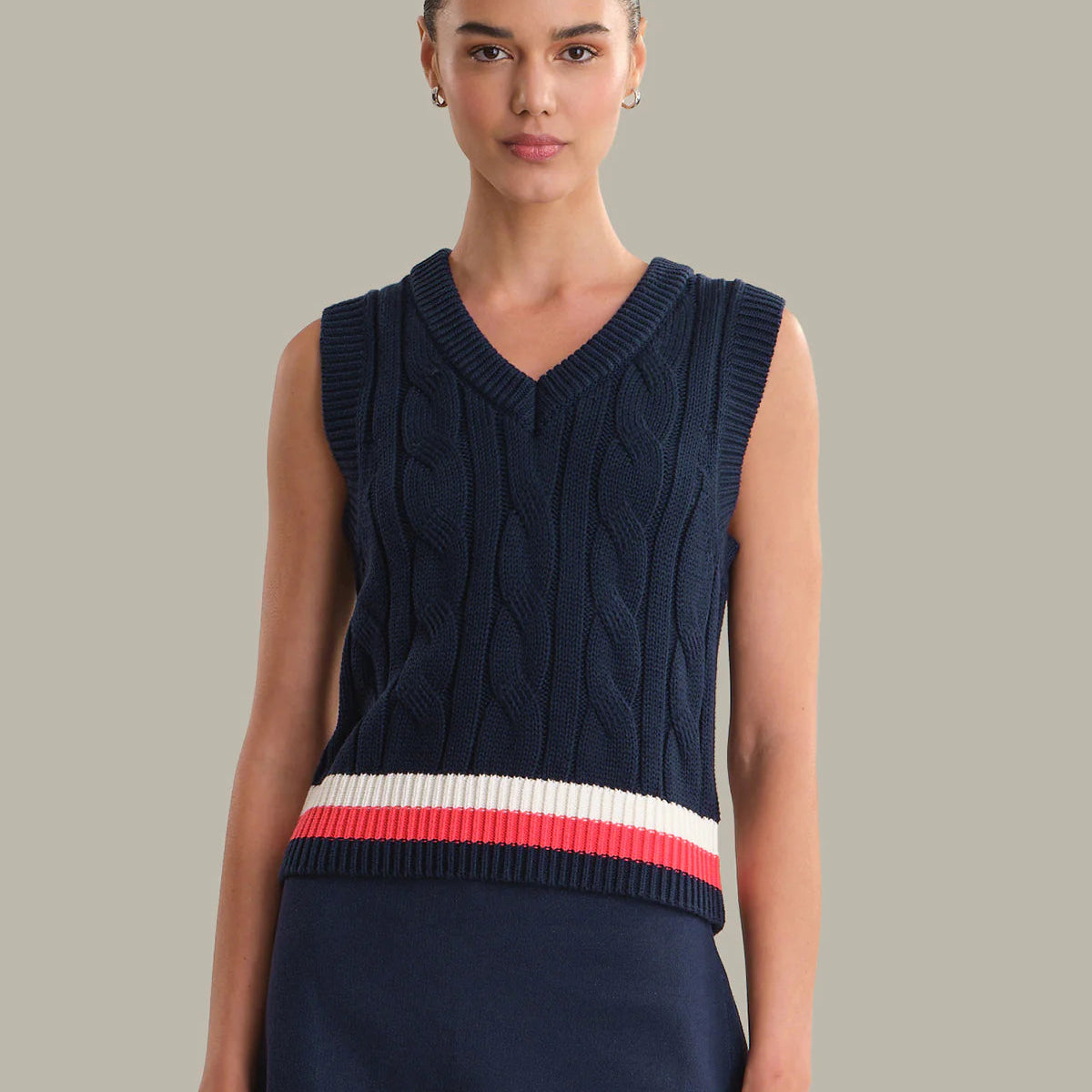 Devon Cable Knit Sweater Vest Main image