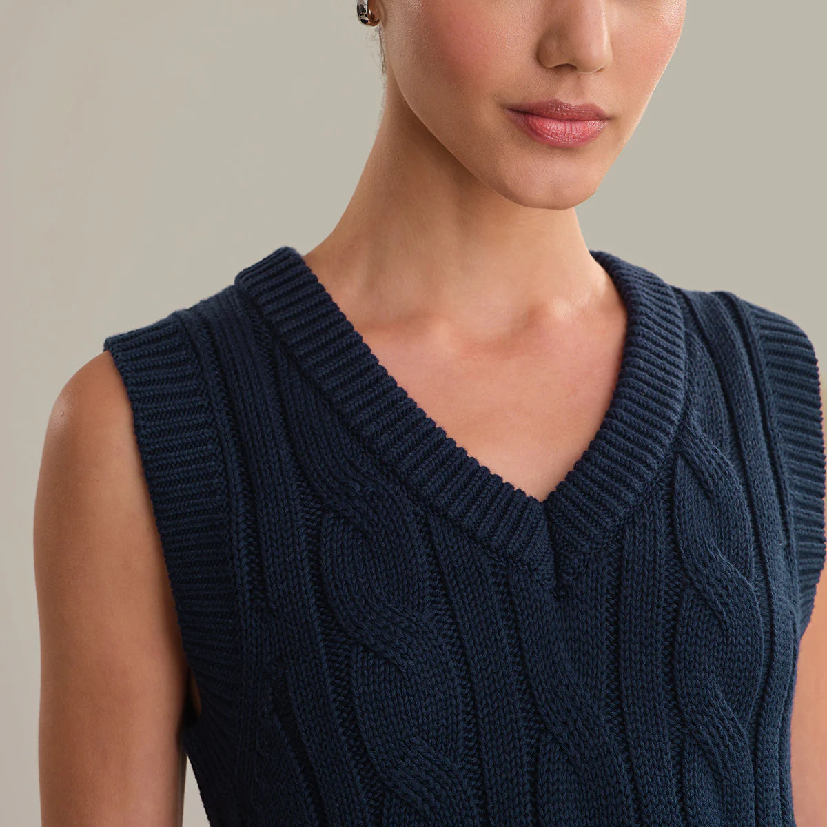 Devon Cable Knit Sweater Vest