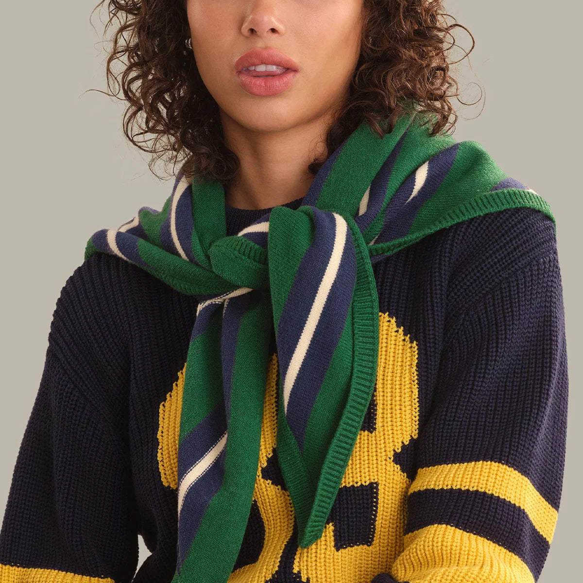 Elle Stripe Triangle Scarf