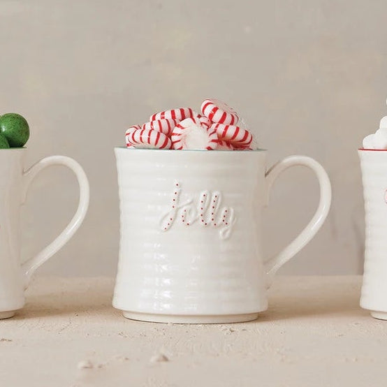 Holiday Embossed Ceramic Mug