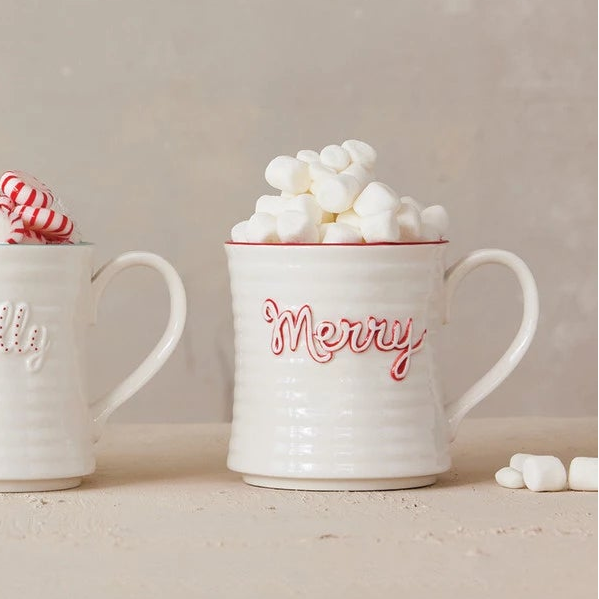 Holiday Embossed Ceramic Mug