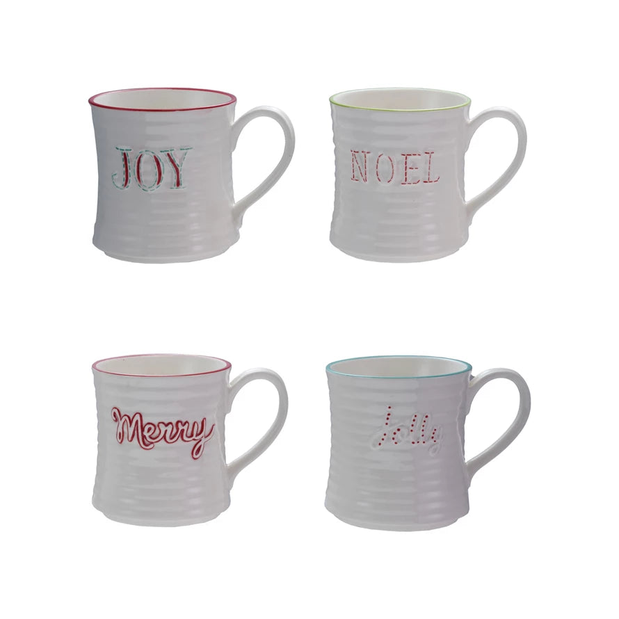 Holiday Embossed Ceramic Mug