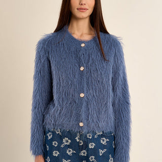 Eyelash Knit Cardigan