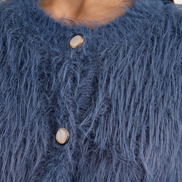 Eyelash Knit Cardigan
