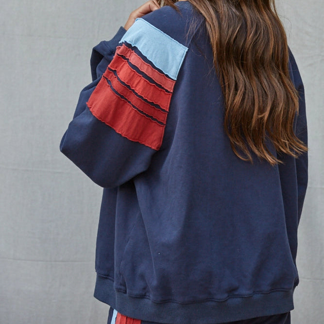 Finish Line Retro Stripe Crewneck