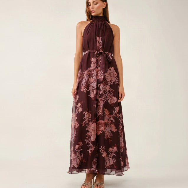 Floral Halter Maxi Dress