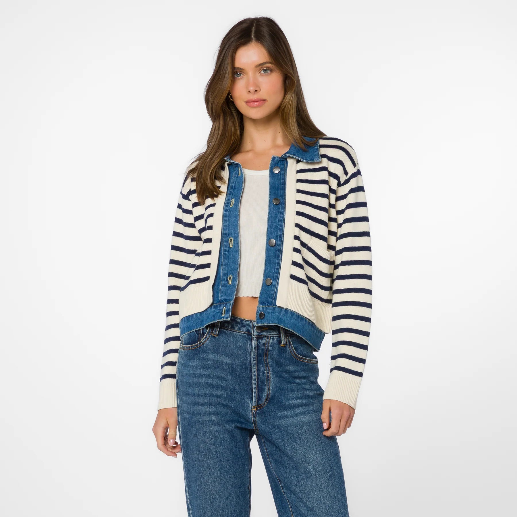 Francis Denim Collared Long Sleeve