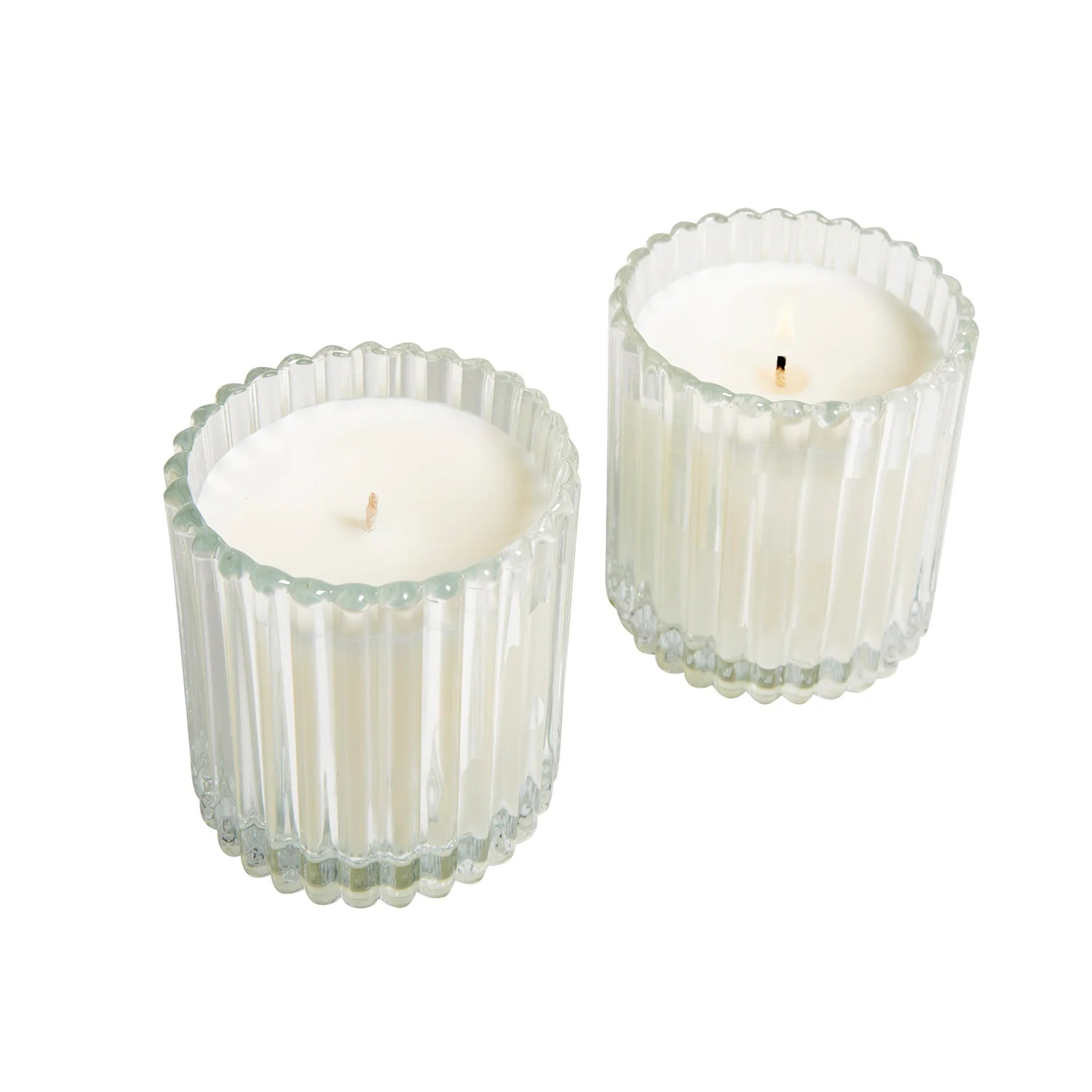 Fresh Linen Deco Glass Wick Candle