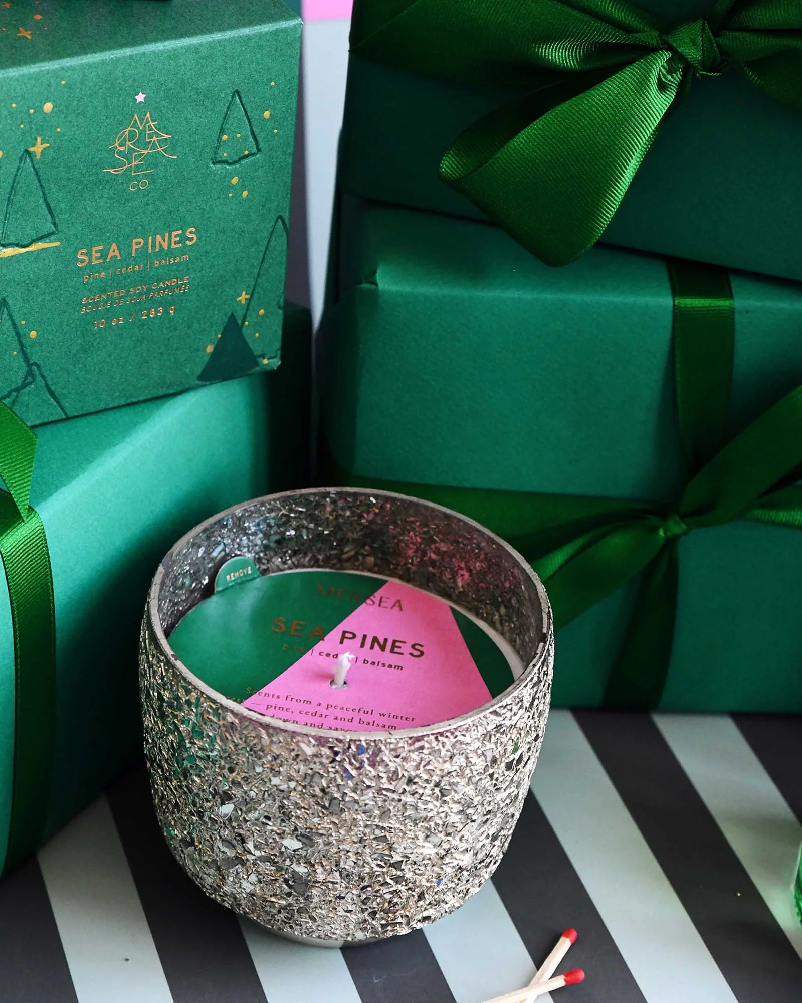Mer Sea Holiday Glitter Candle