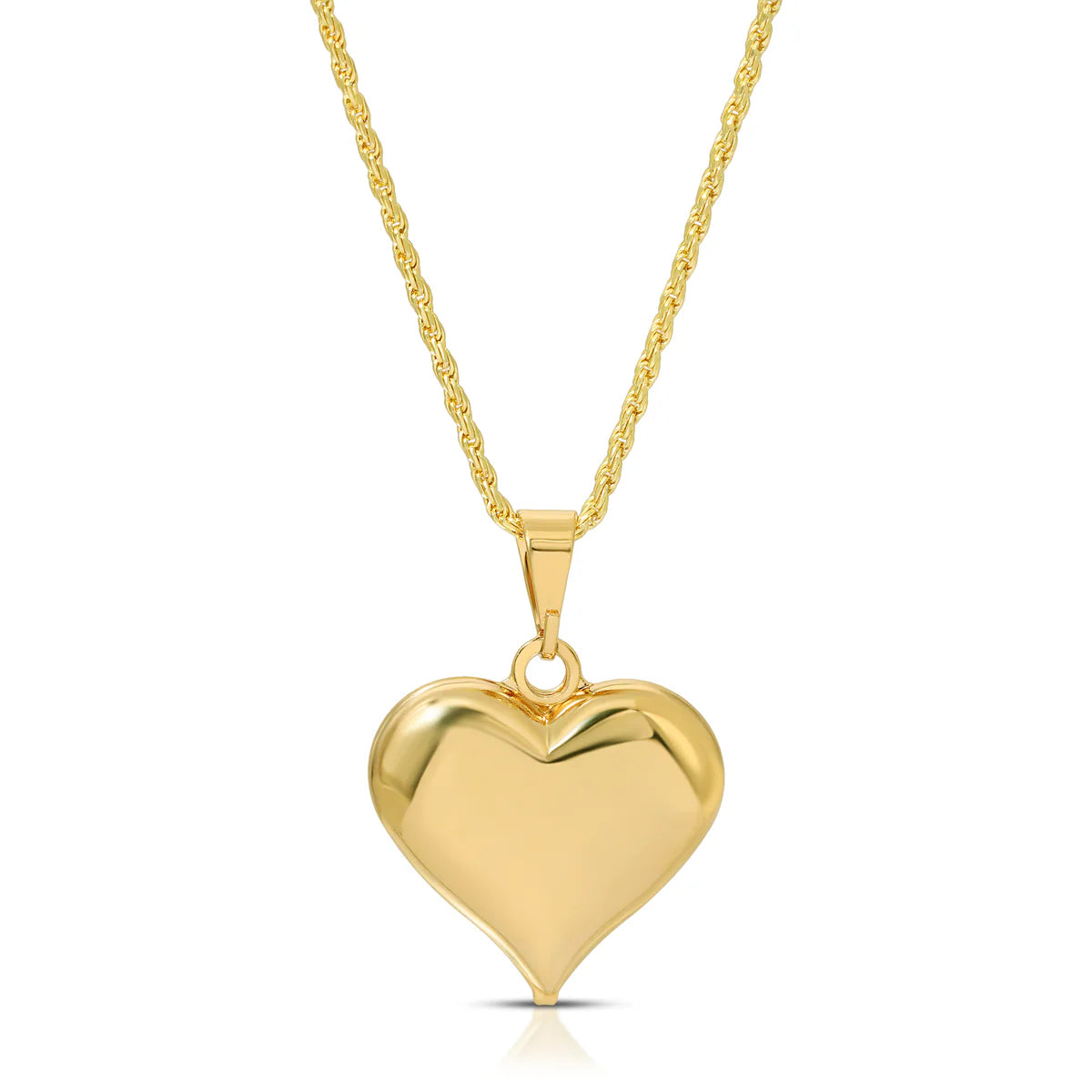 Joy Dravecky Gold Puffy Heart Necklace