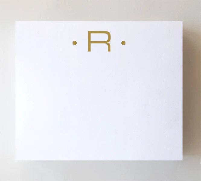 Black Ink Luxe Gold Initial Notepad