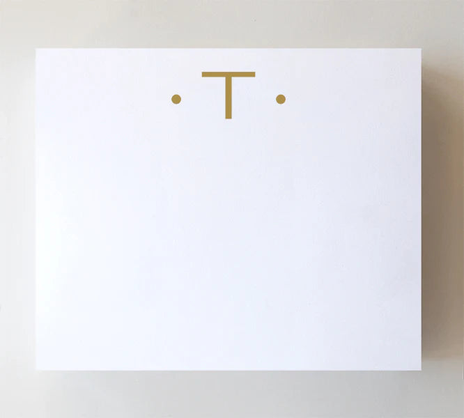 Black Ink Luxe Gold Initial Notepad