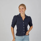 Grace Button-Up Elbow-Length Tee