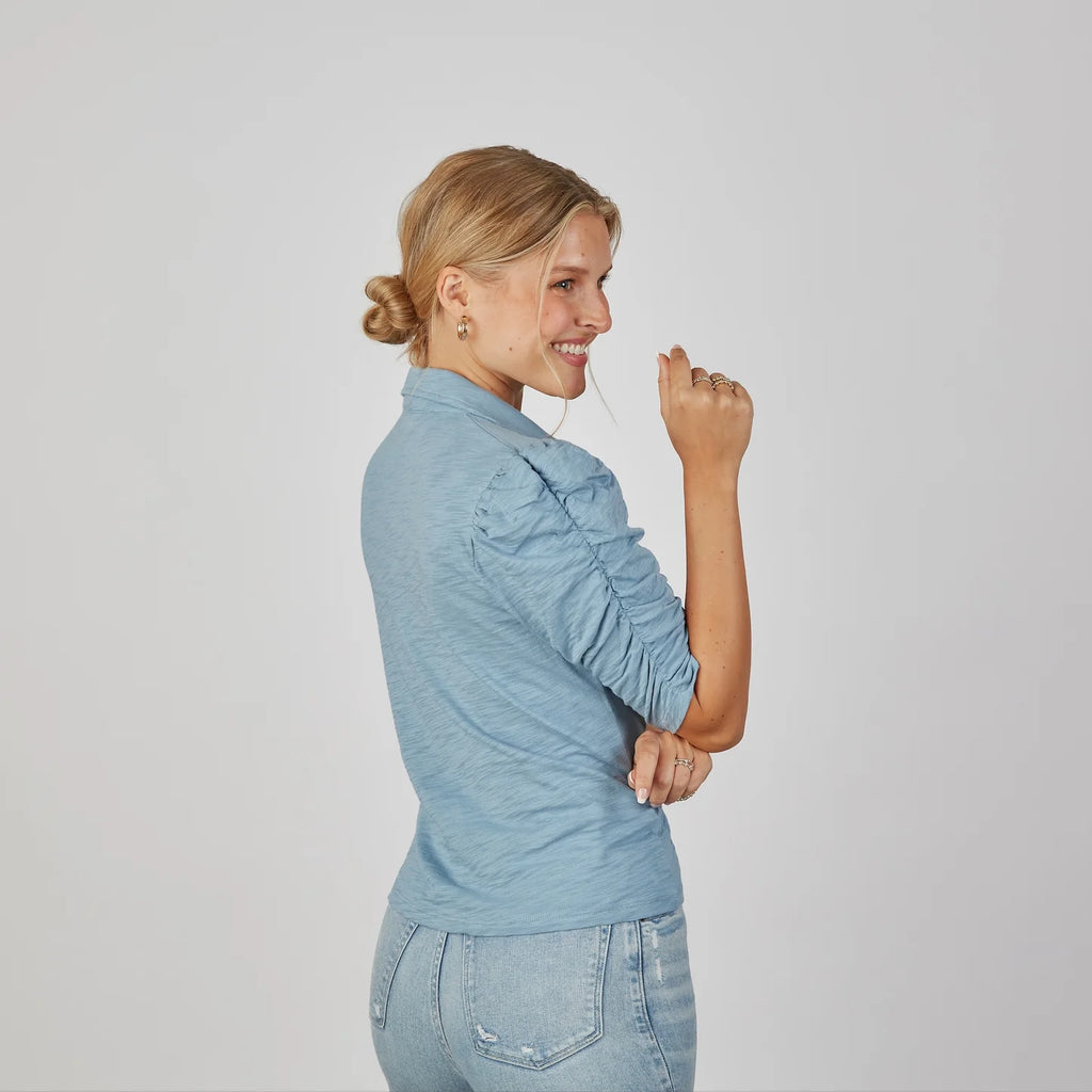 Grace Button-Up Elbow-Length Tee