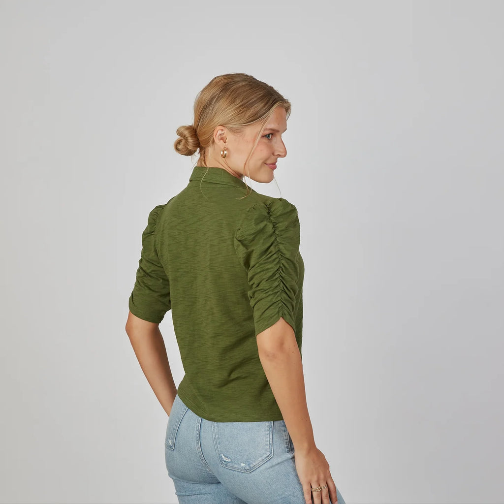 Grace Button-Up Elbow-Length Tee