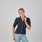 Grace Button-Up Elbow-Length Tee