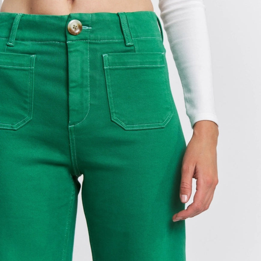 Go Birds Green Wide Leg Jeans