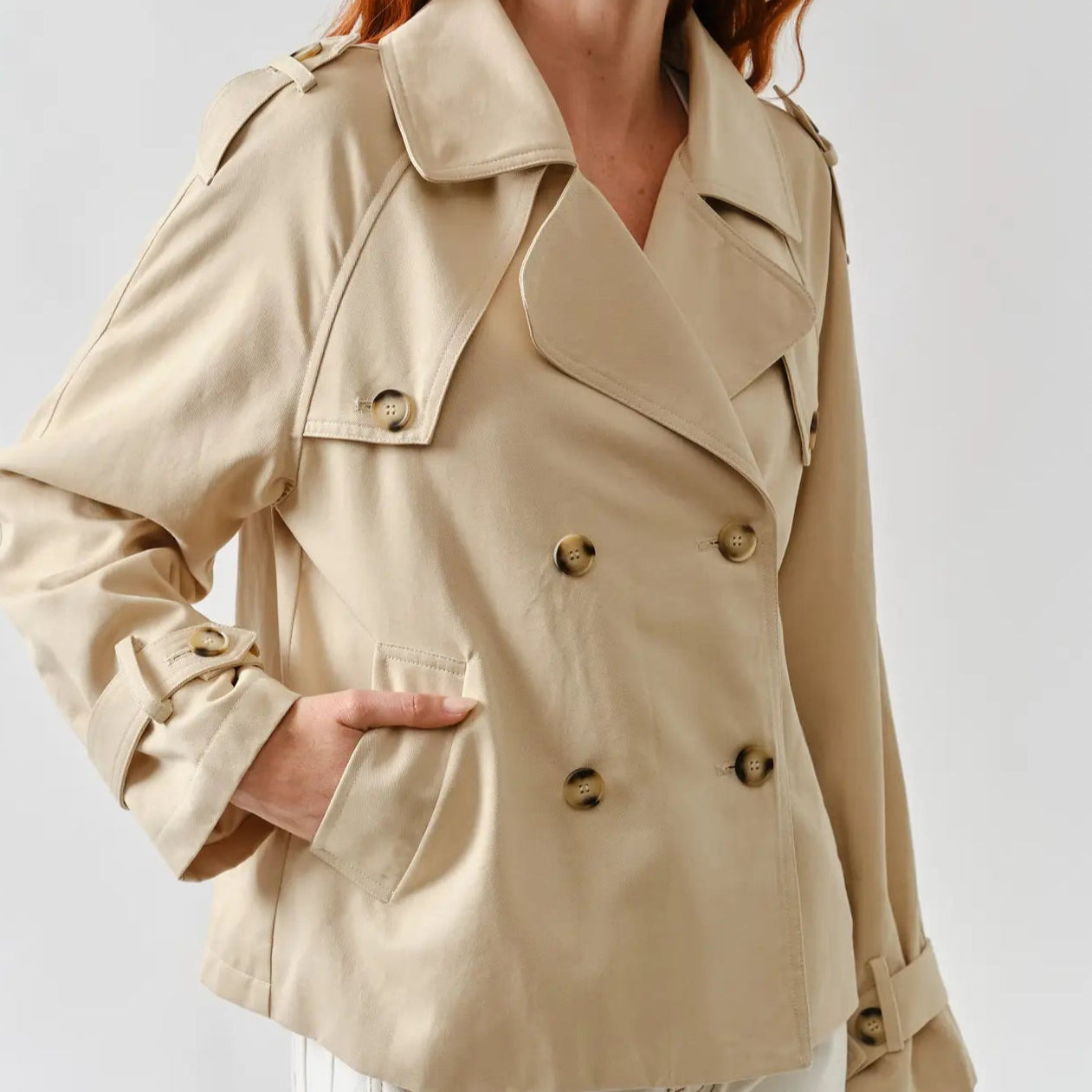 Half Trench Double Button Jacket